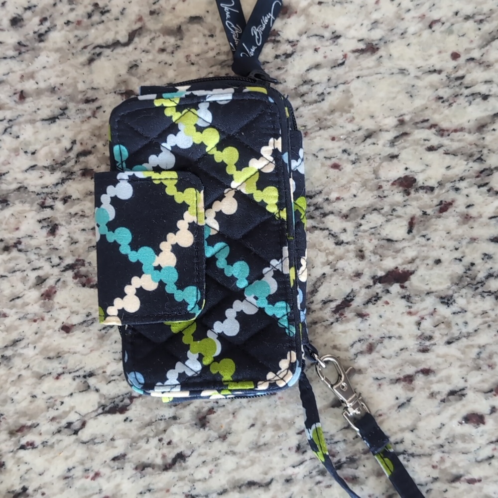Disney  Vera Bradley Where's Mickey Blue ID Wristlet Wallet Phone Case
